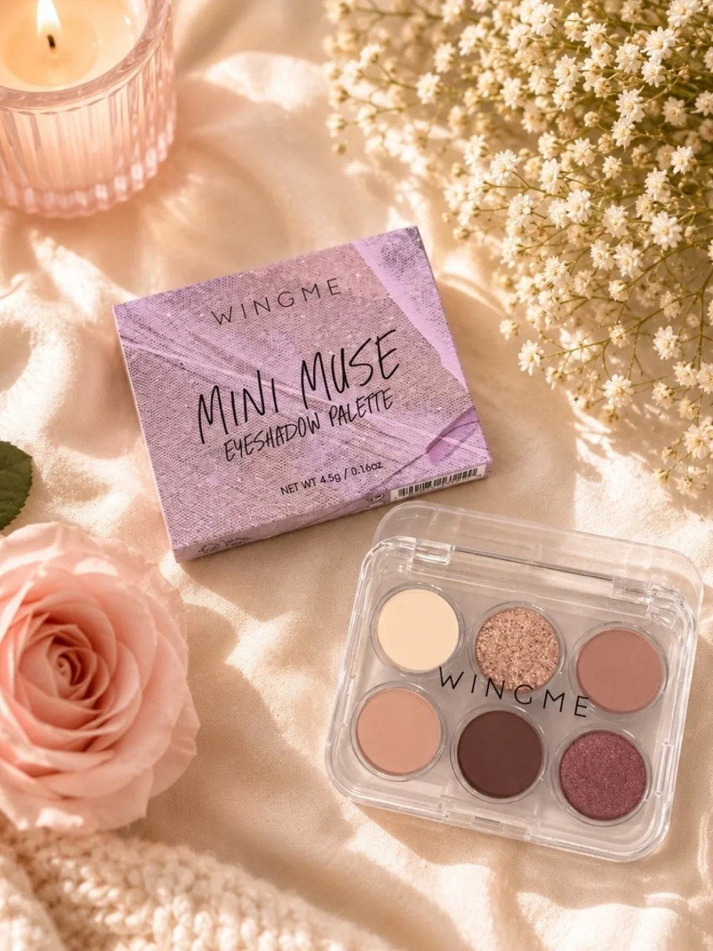 NIB Mini Muse Eyeshadow Palette - Mauve & Tan Cream and Shimmer 4.5g